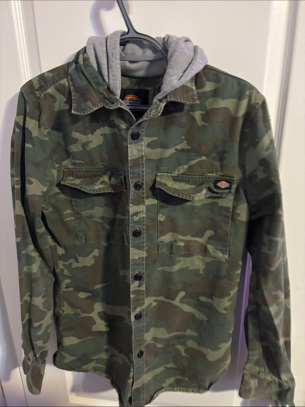Dickies Green Camouflage Field Jacket with Gray Hood
